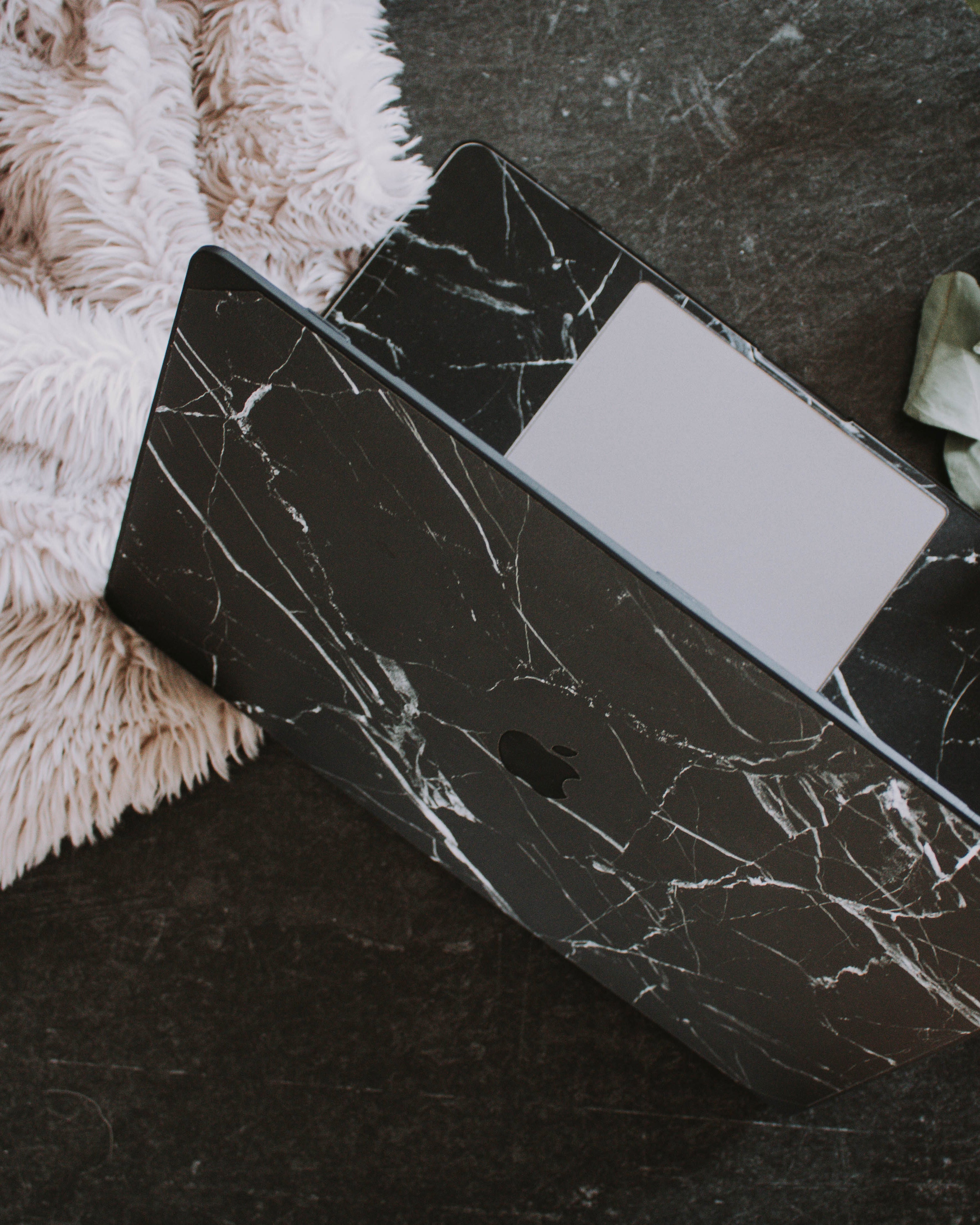 Black Out Marble Macbook Case